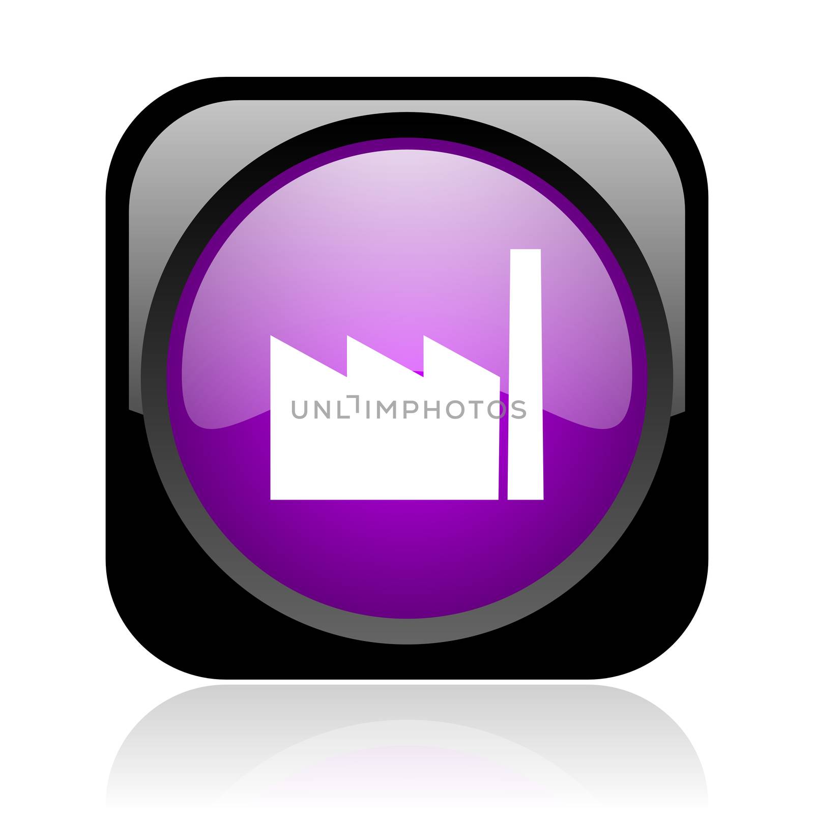 industry black and violet square web glossy icon