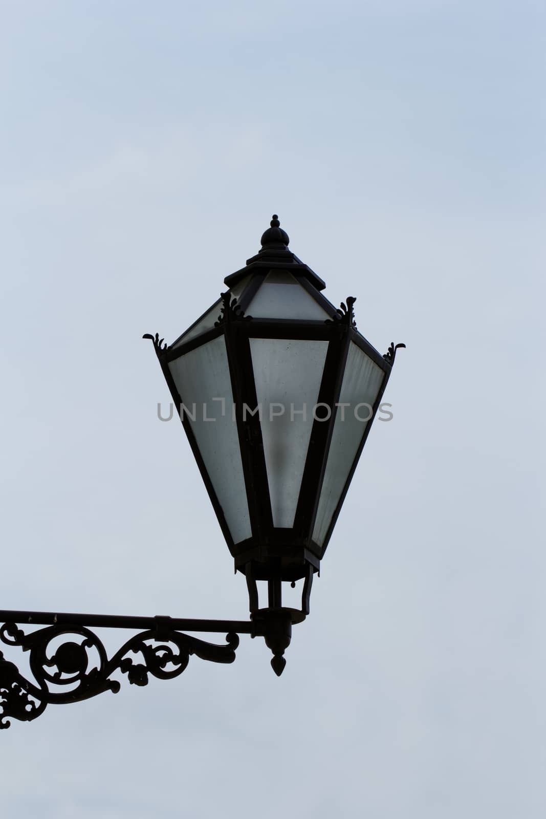 antique black lantern isolated