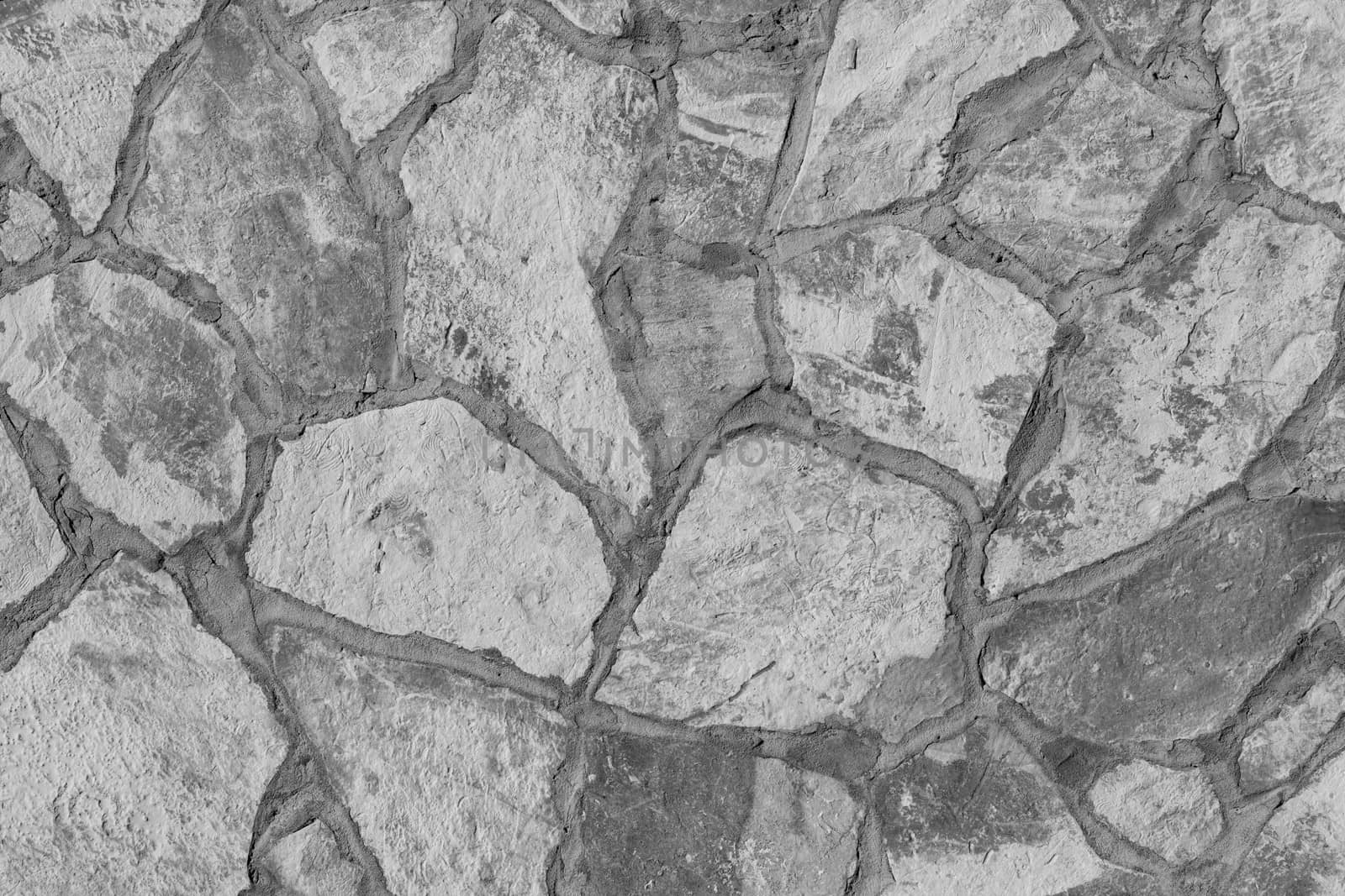 Background of a large stone wall texture (black and white)