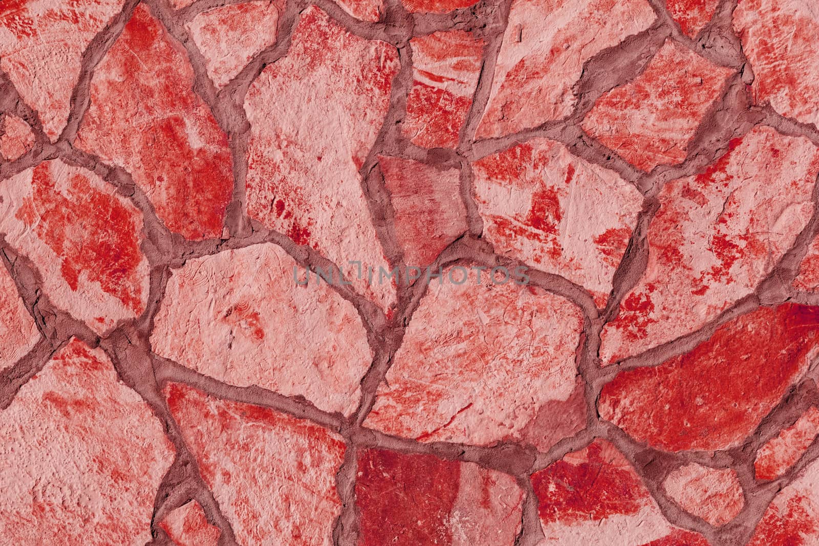 Background of a large stone wall texture (red)