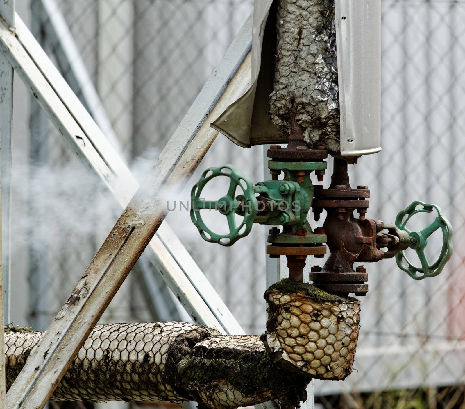 industrial pipes in a electricity power plant