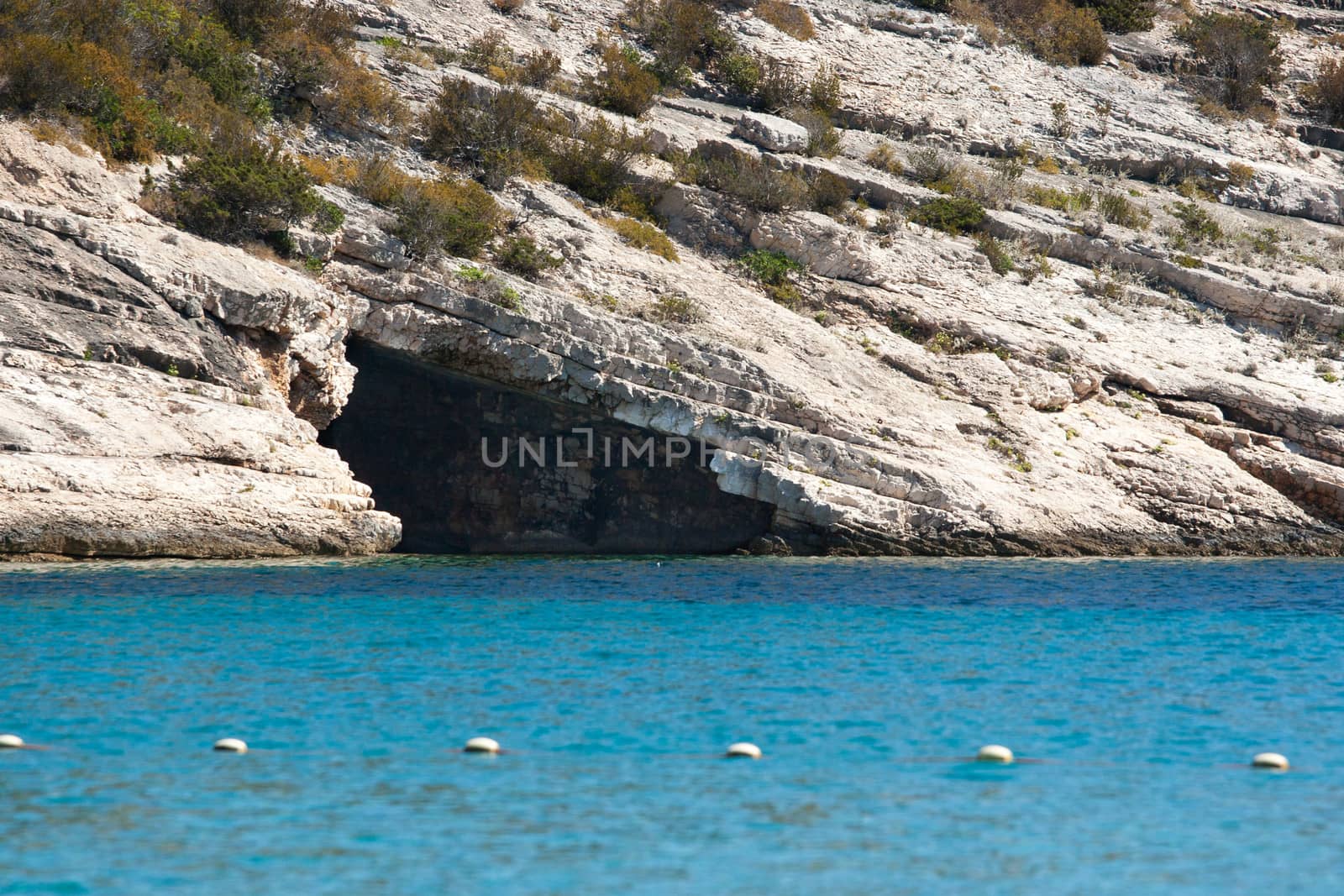 sea cave on the rocky coast