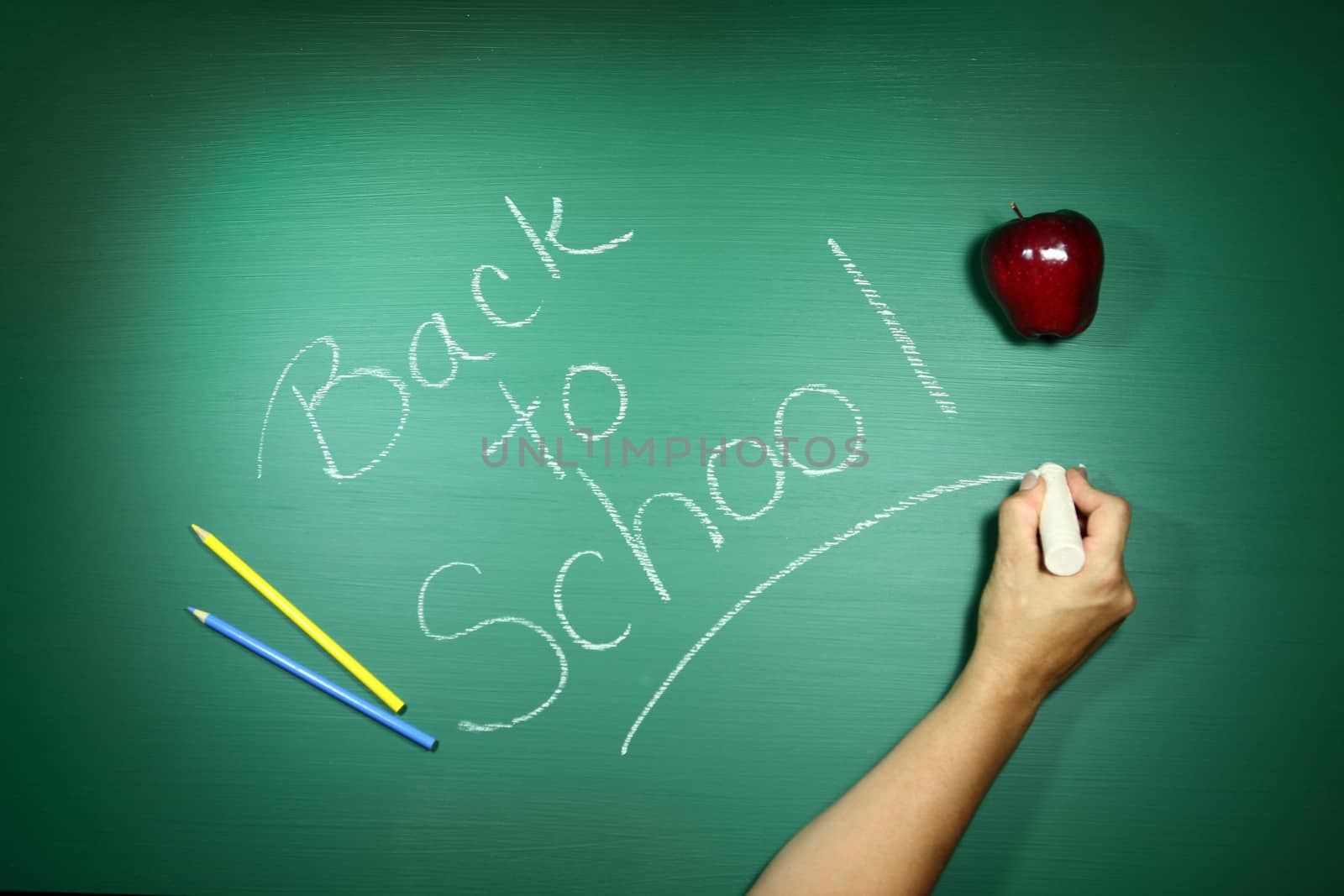 Back to School Written on a Chalkboard by tobkatrina