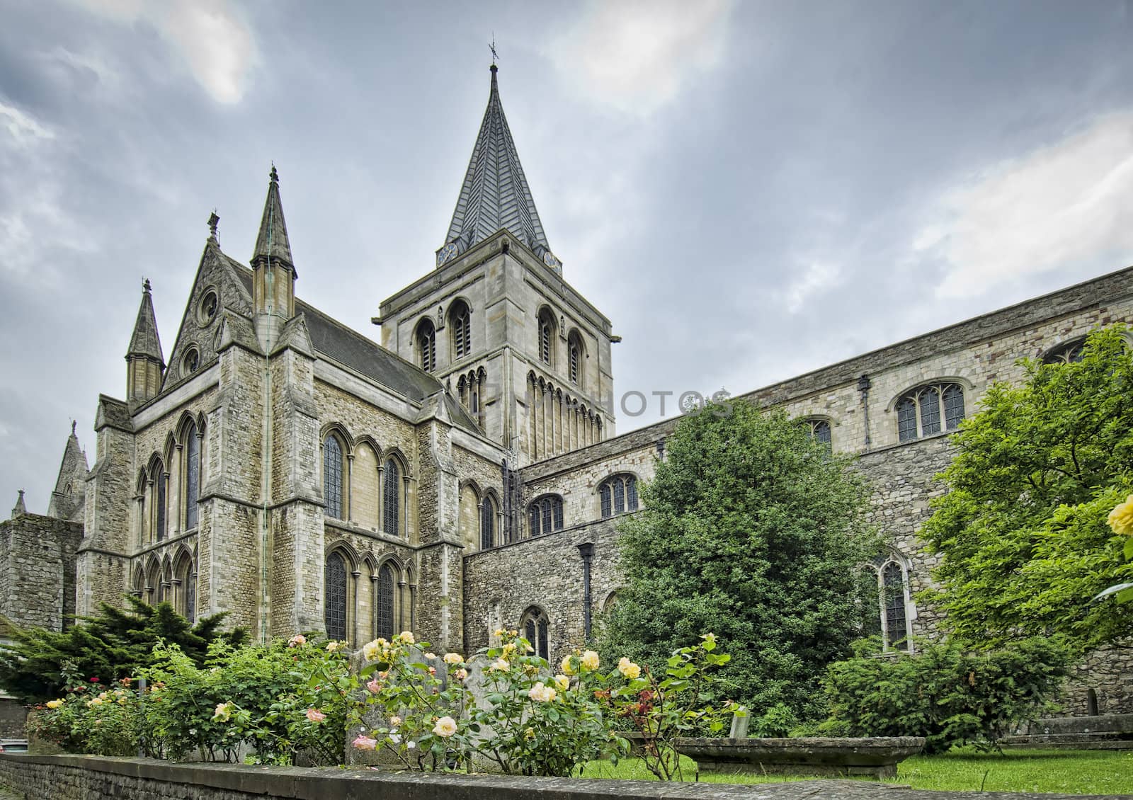 Rochester cathedral from the back of the building