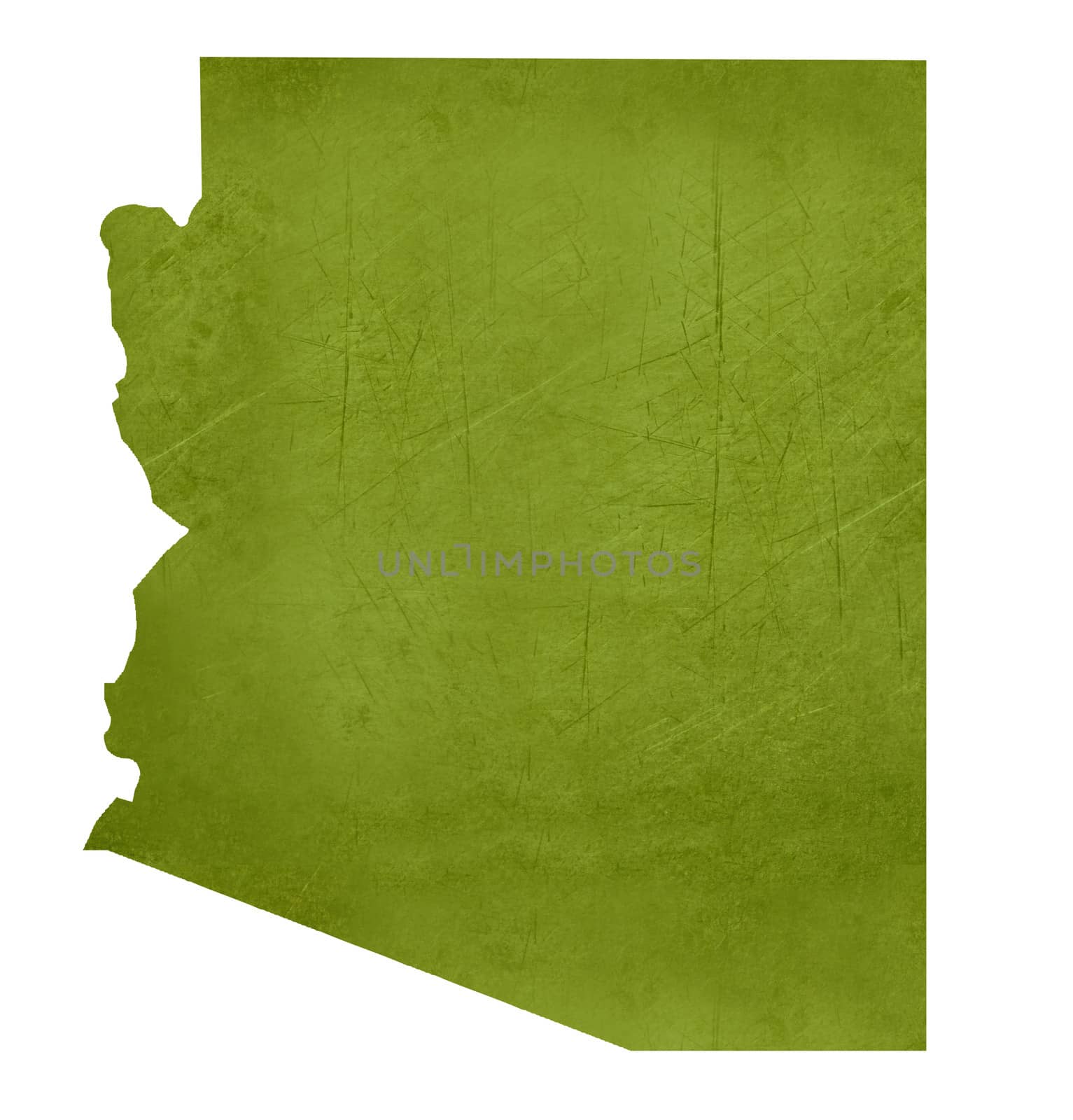 American state of Arizona isolated on white background with clipping path.