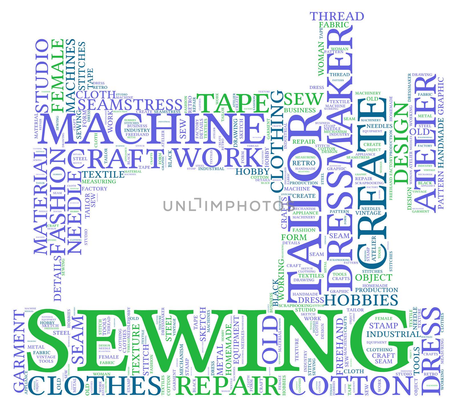 Sewing machine tag cloud illustration by lifeinapixel