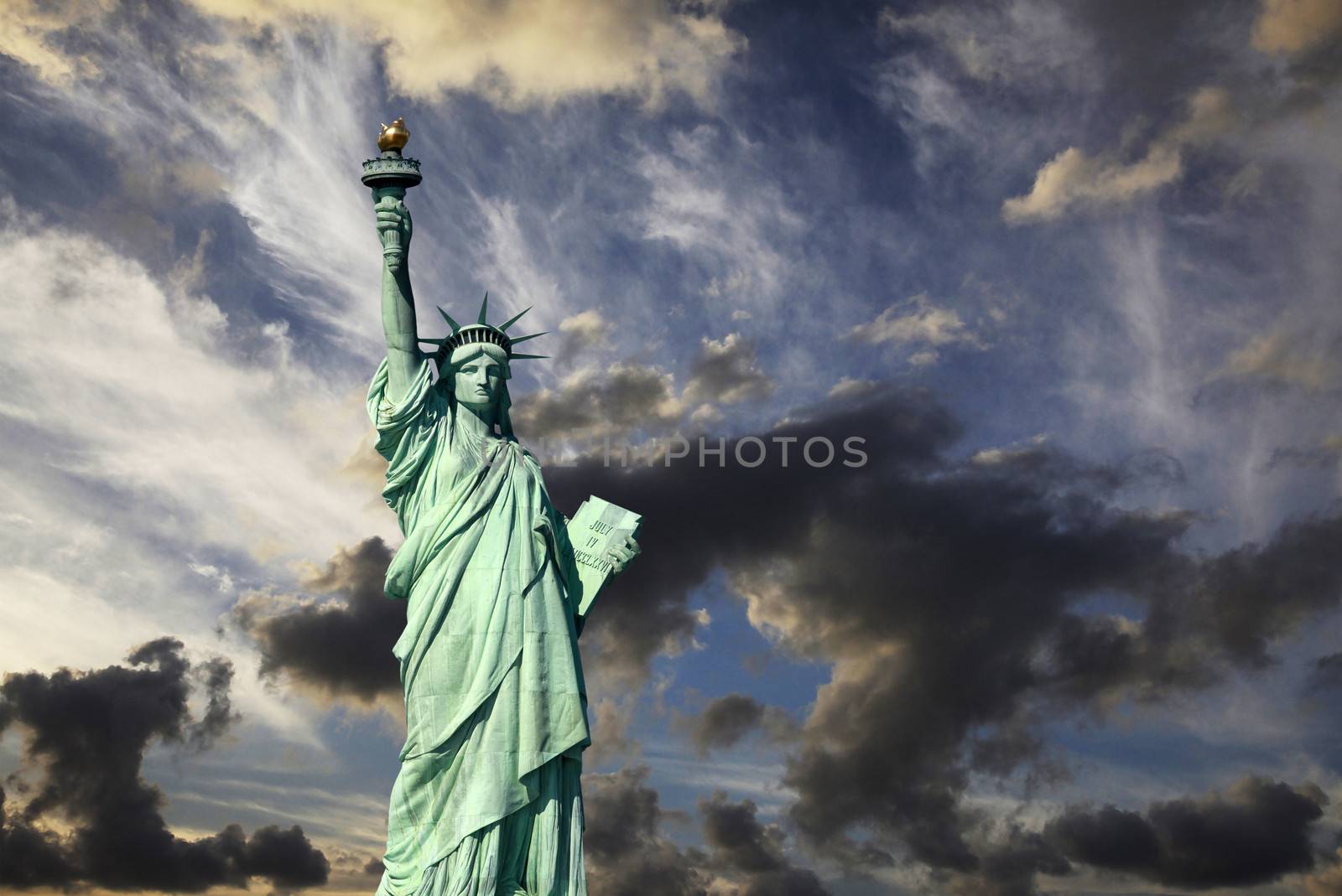 The Statue of Liberty at Sunset, New York City