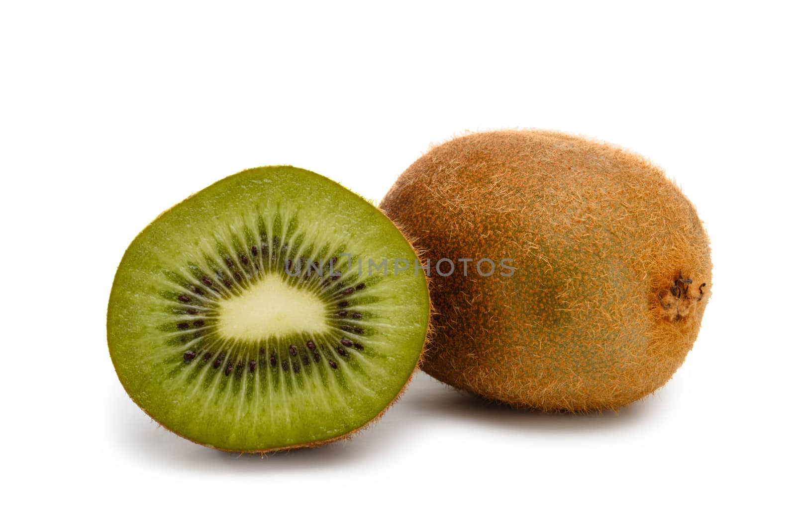 Kiwi fruit on white background