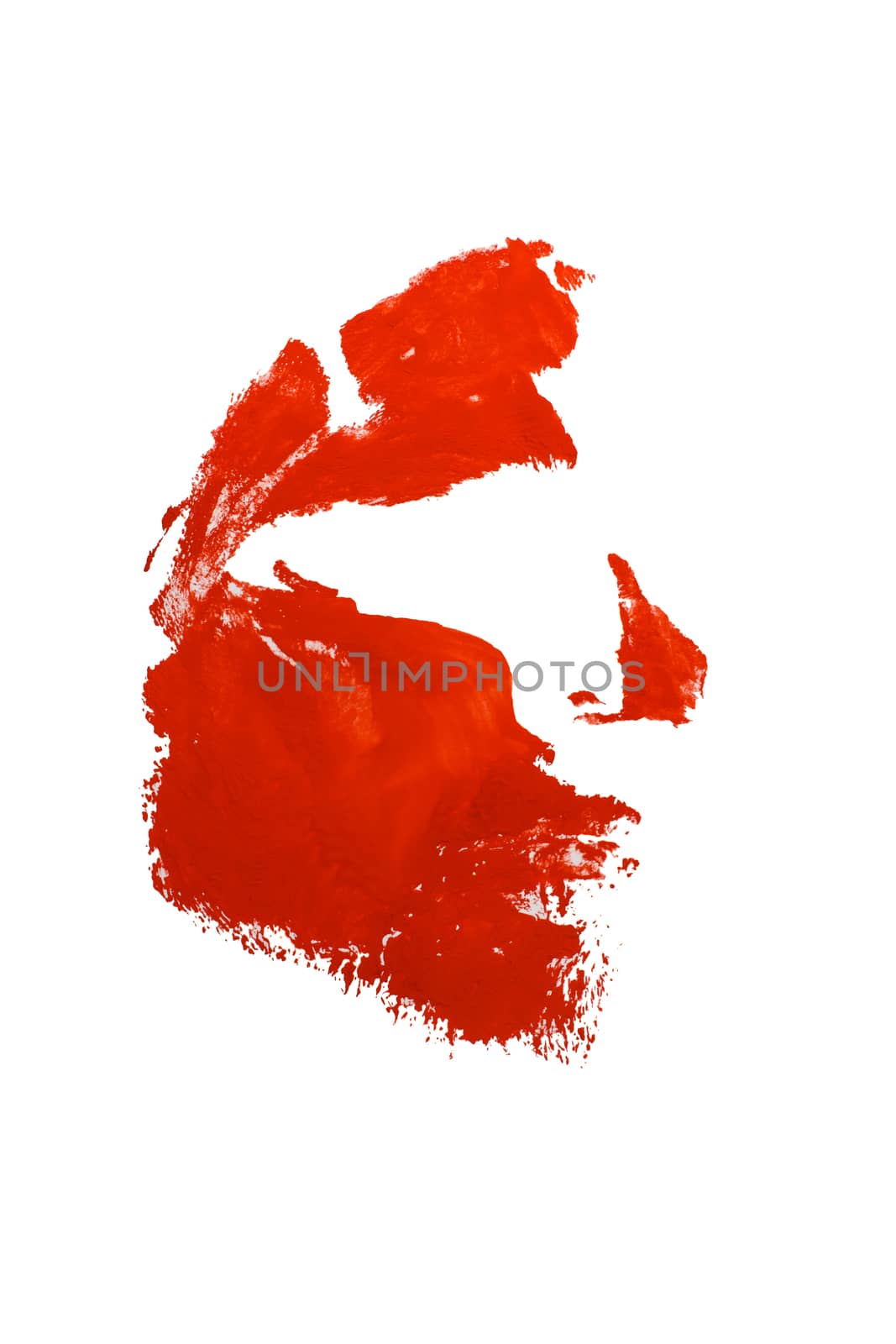 Prints Face Red on Wite Background