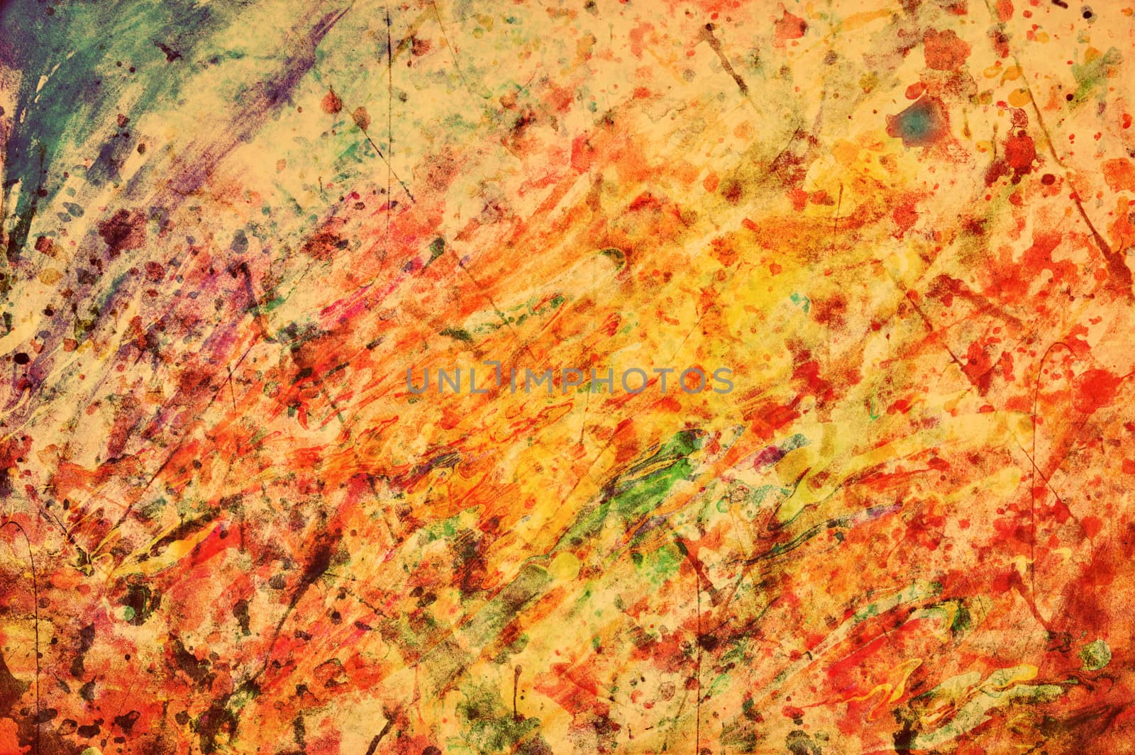 Colorful abstract vintage painting. Natural mixture of colors flow background