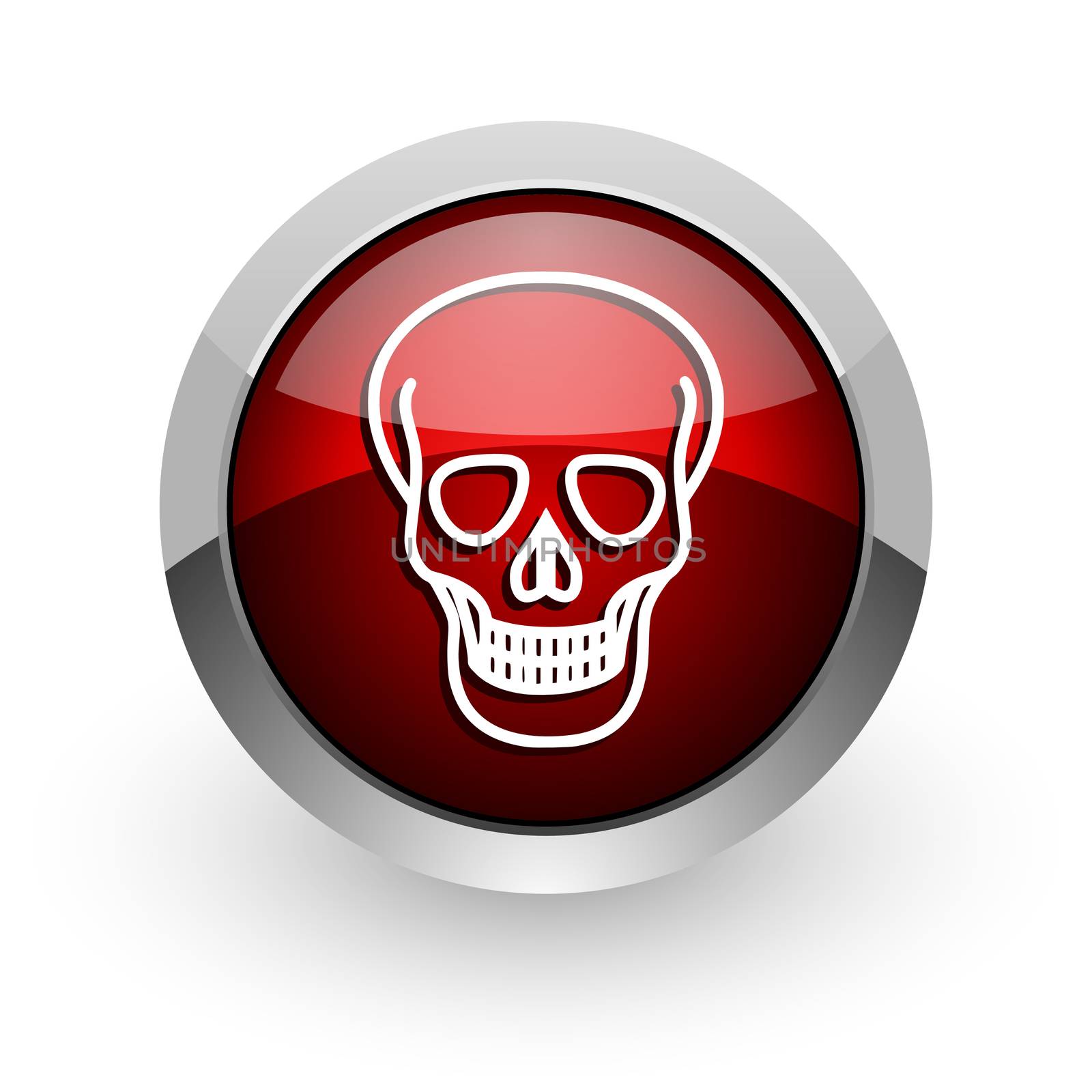 skull red circle web glossy icon by alexwhite