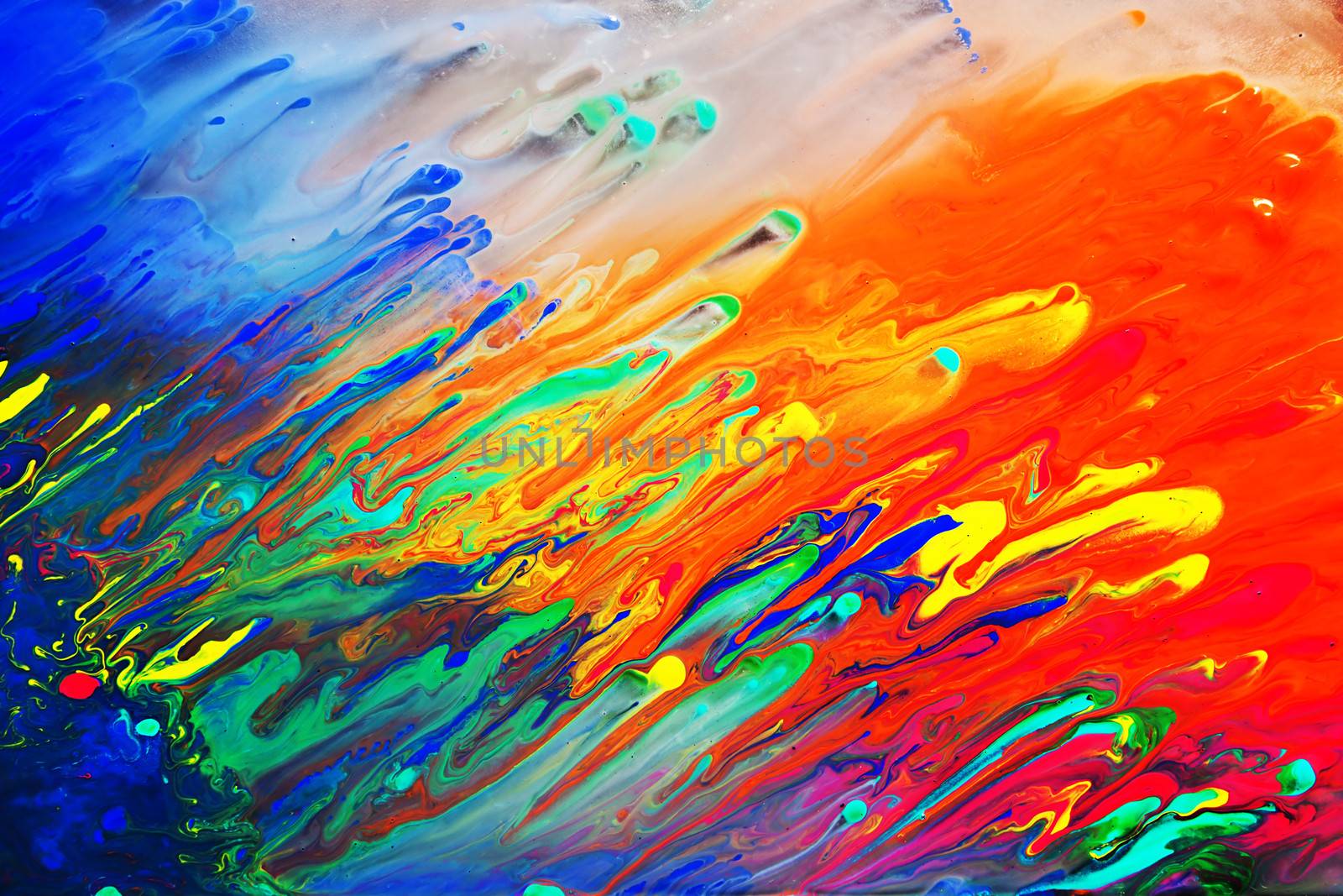 Colorful abstract acrylic painting. Natural dynamic mixture of colors flow background