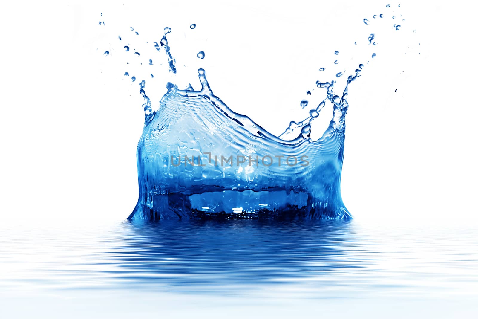 Fresh clean water splash in blue by photocreo