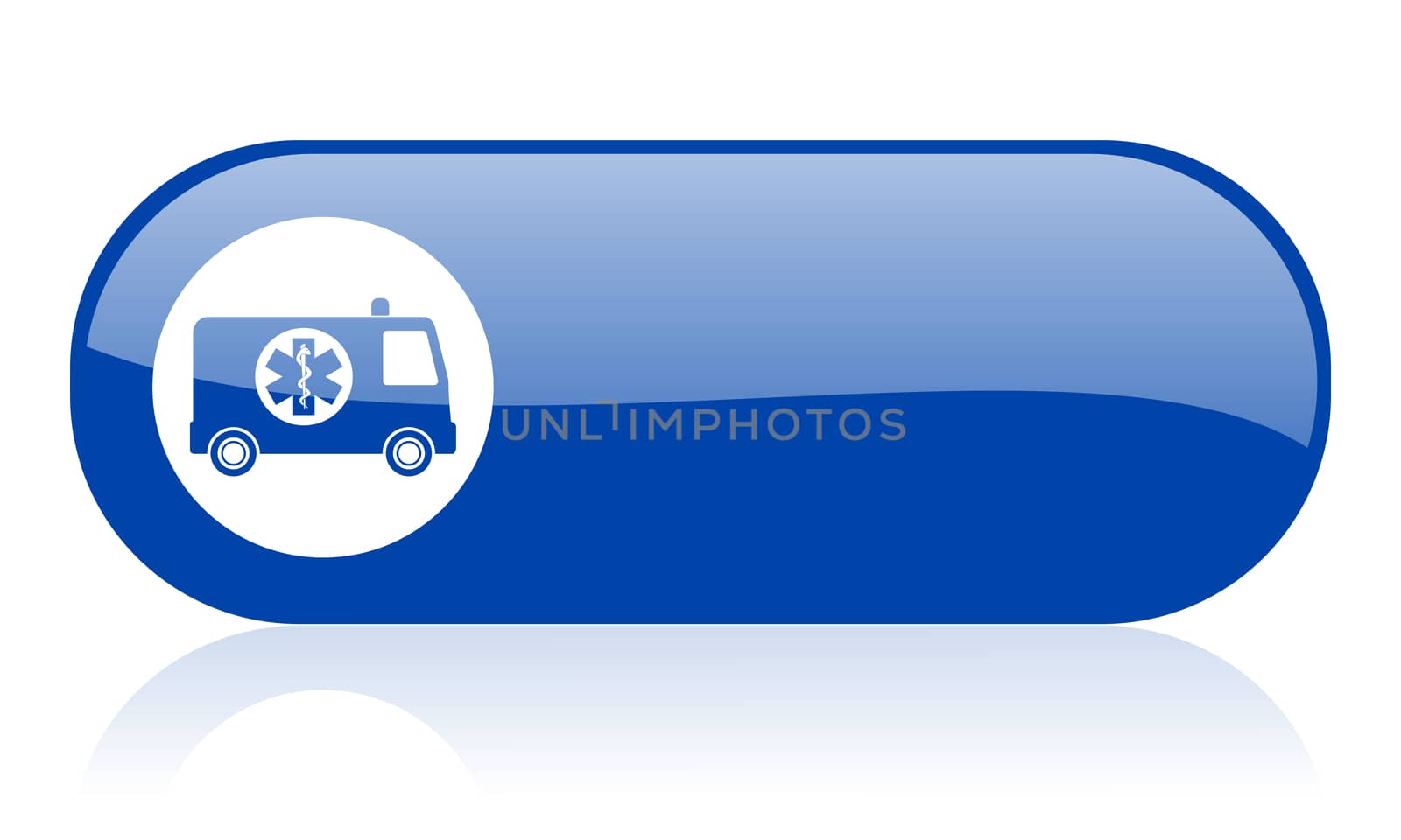 ambulance blue web glossy icon