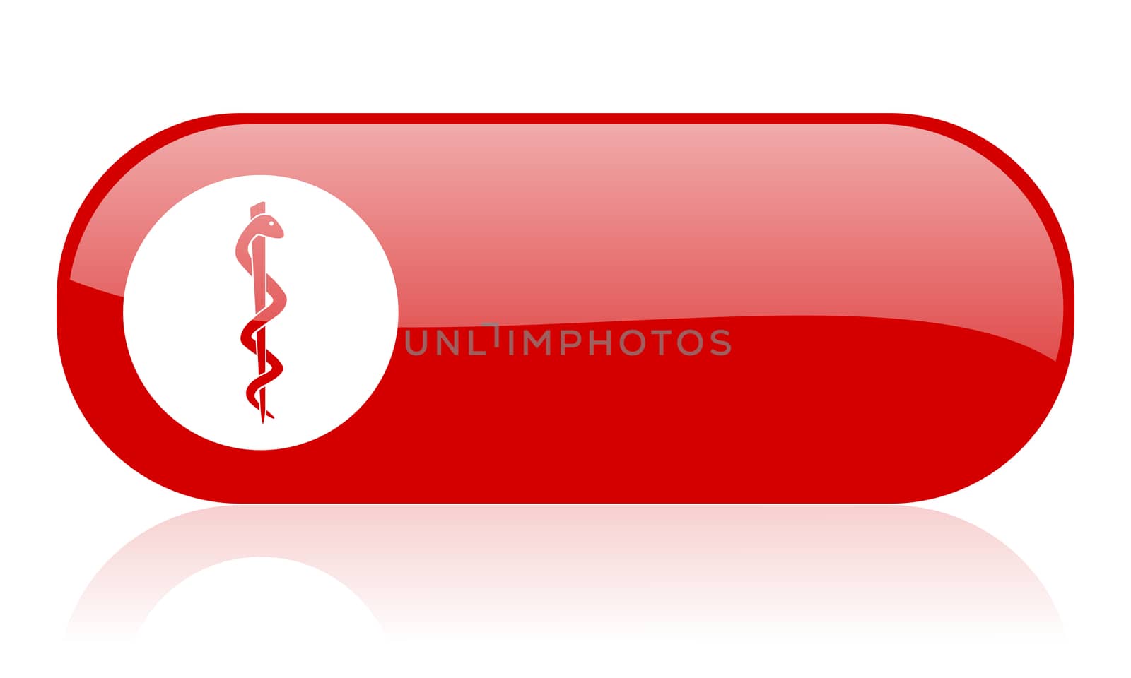 caduceus red web glossy icon