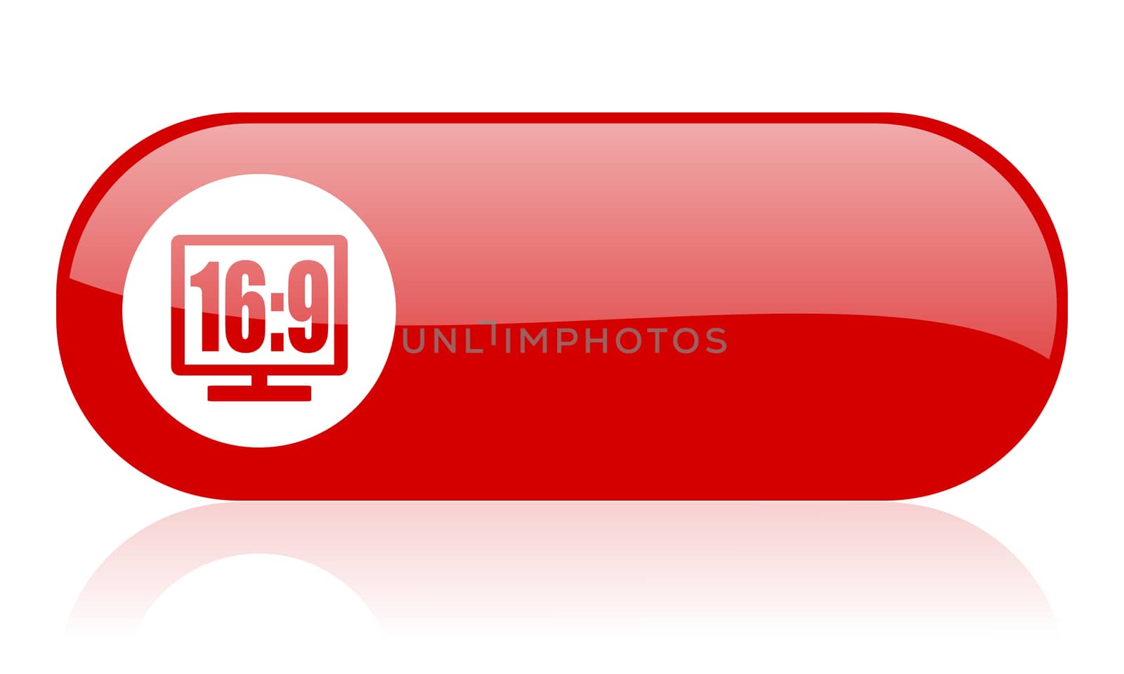 16 9 display red web glossy icon