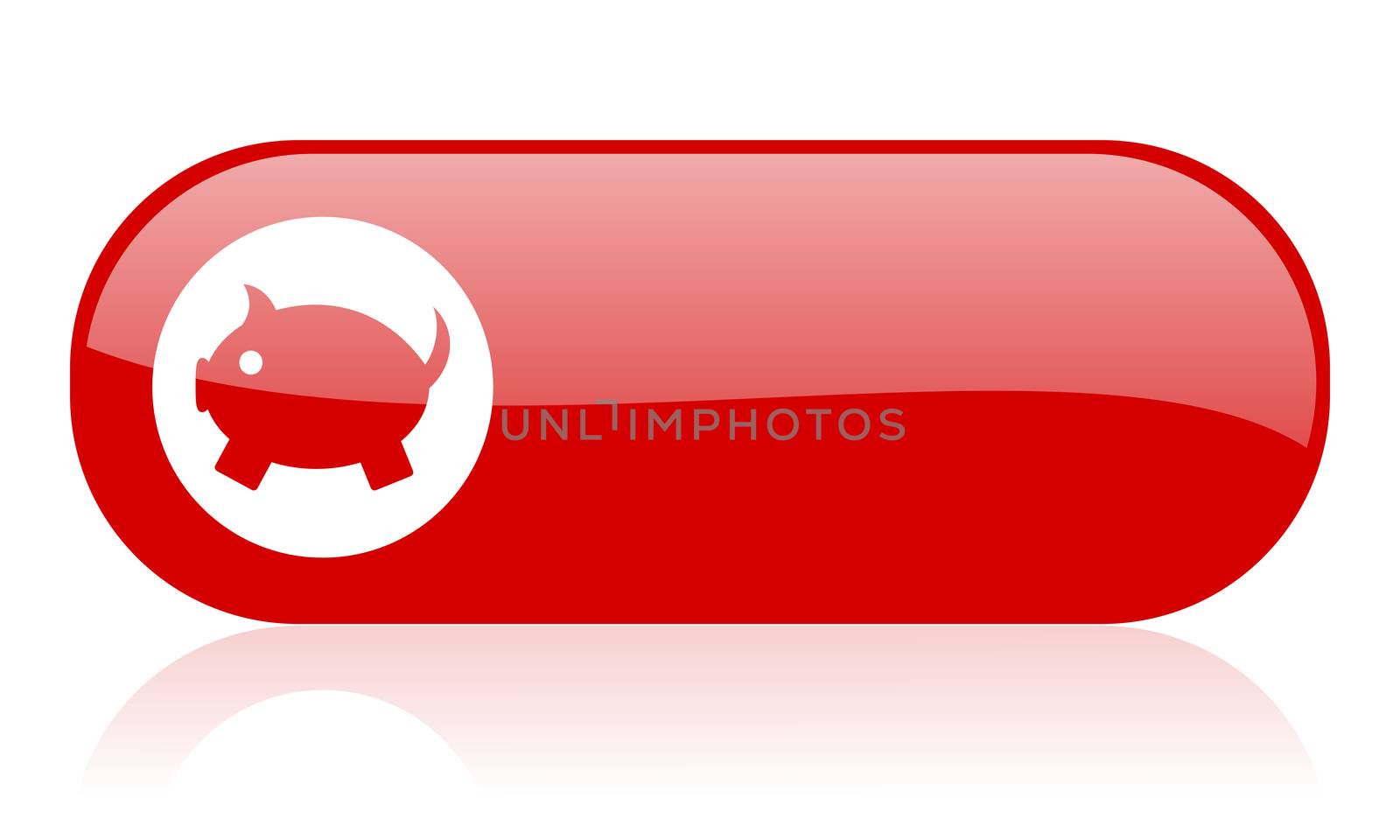 piggy bank red web glossy icon
