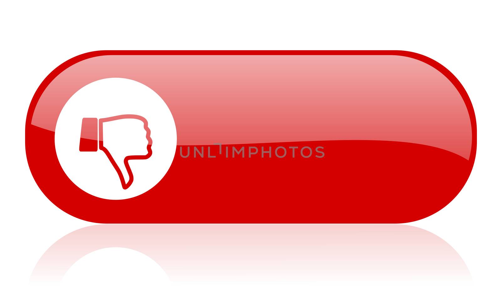 thumb down red web glossy icon