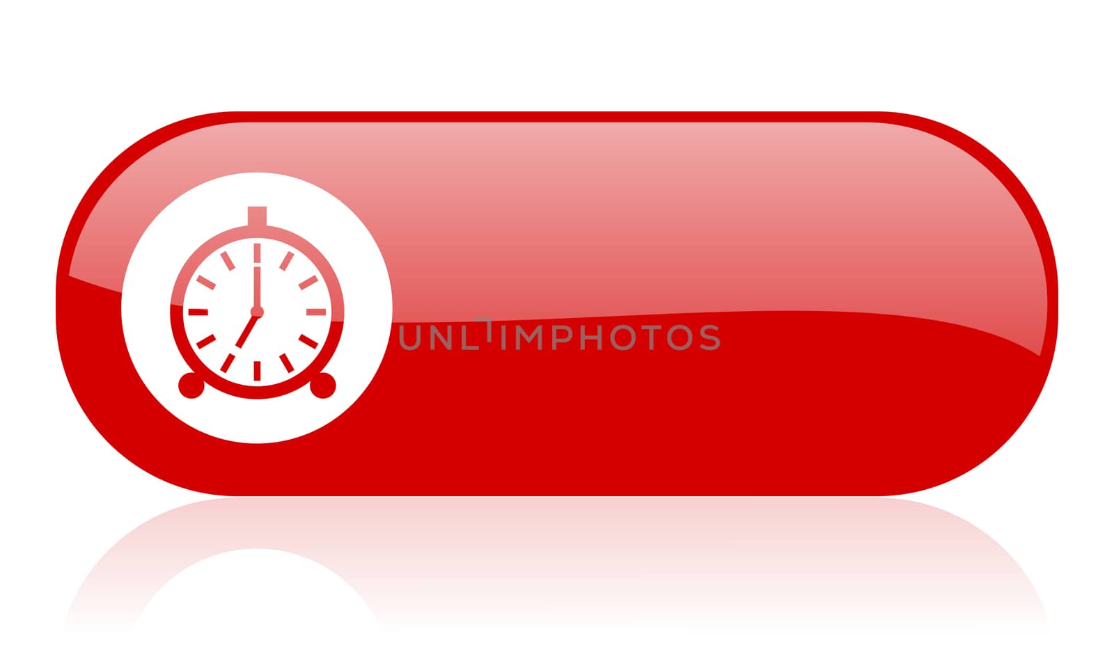 alarm clock red web glossy icon