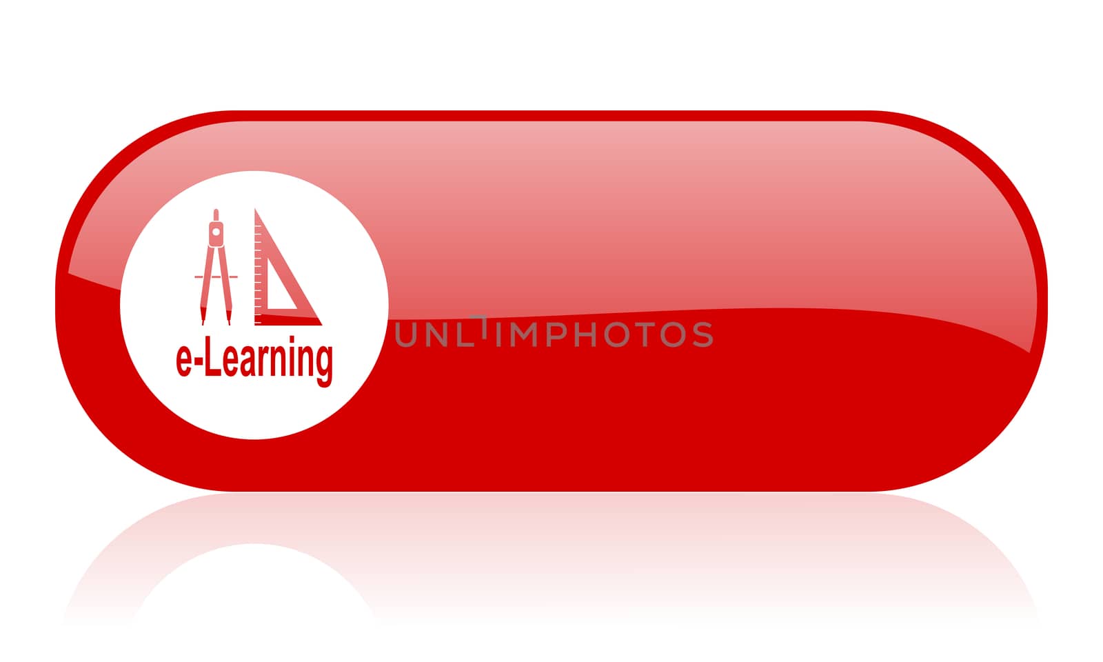 e-learning red web glossy icon