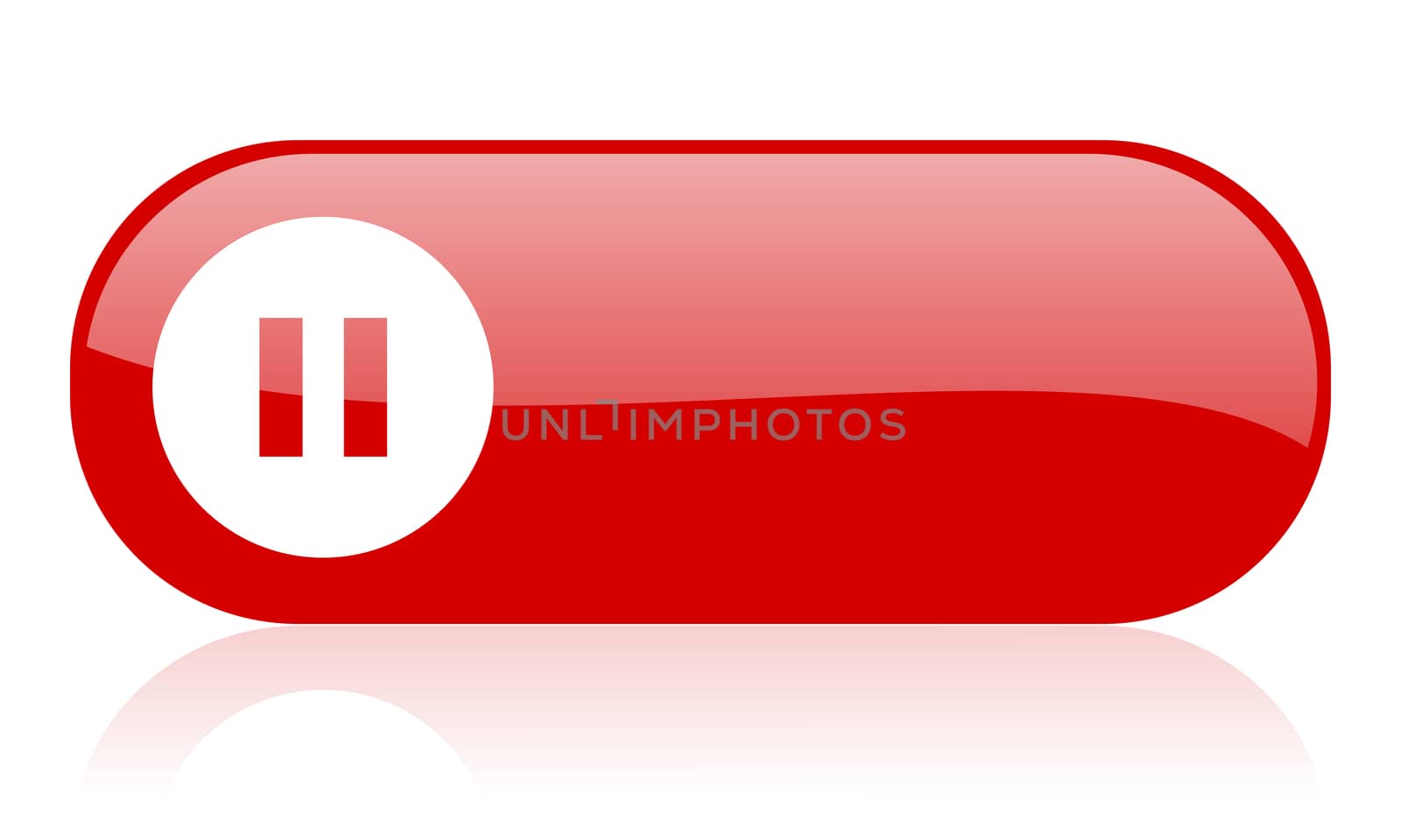 pause red web glossy icon by alexwhite