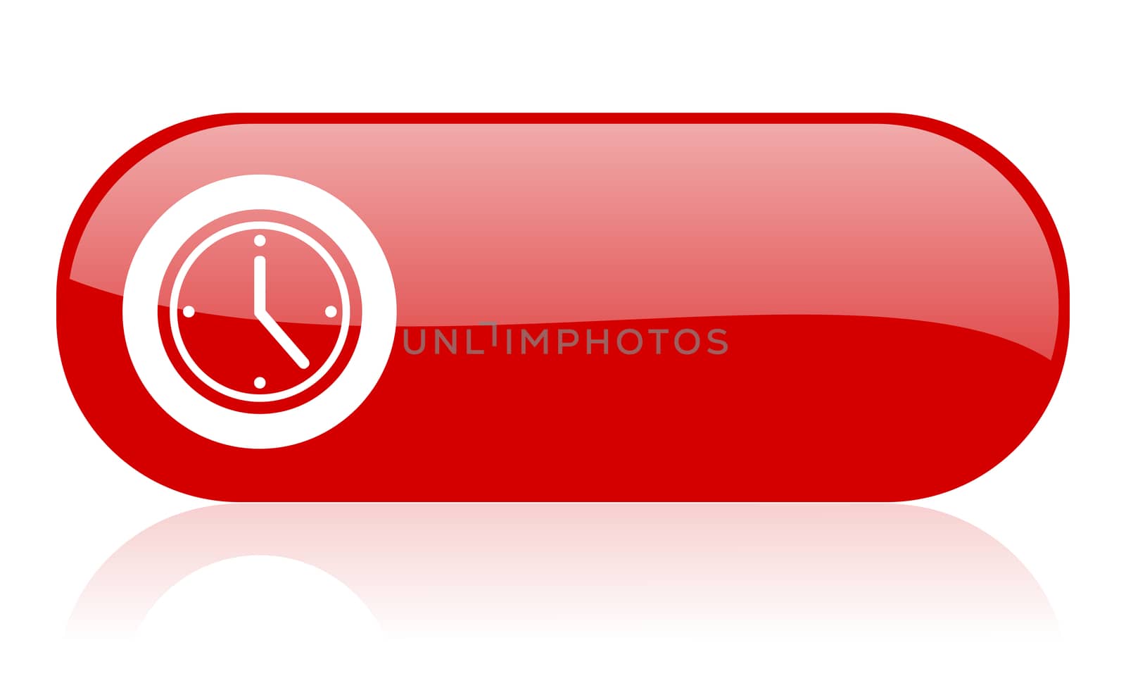 clock red web glossy icon