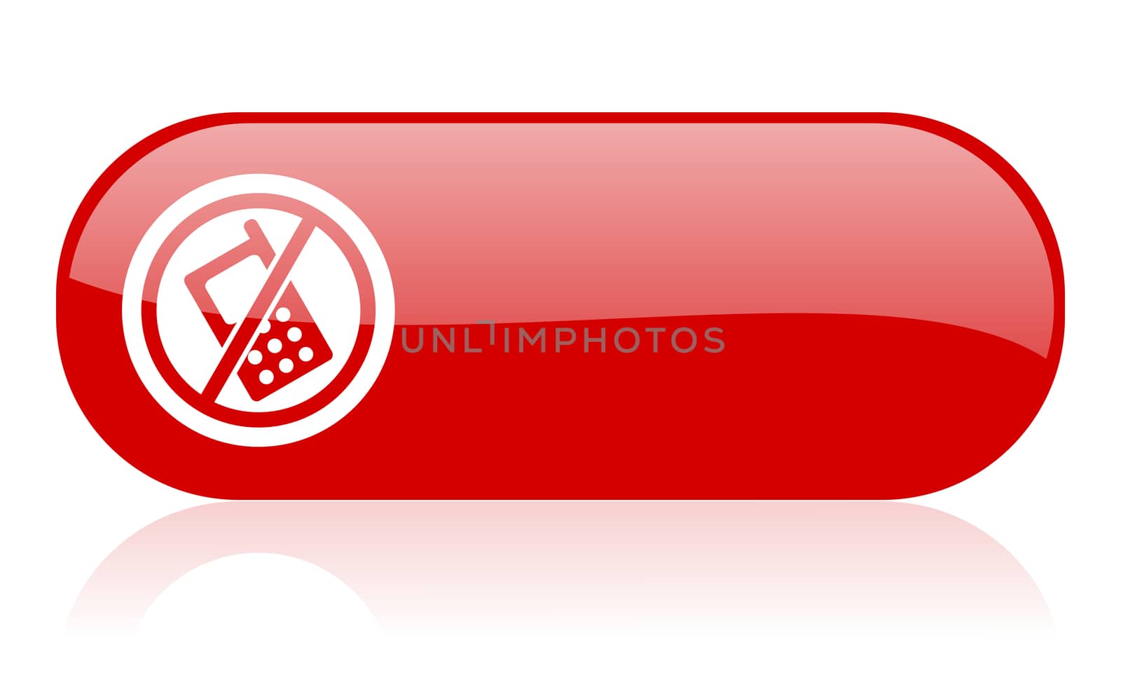 no phones red web glossy icon