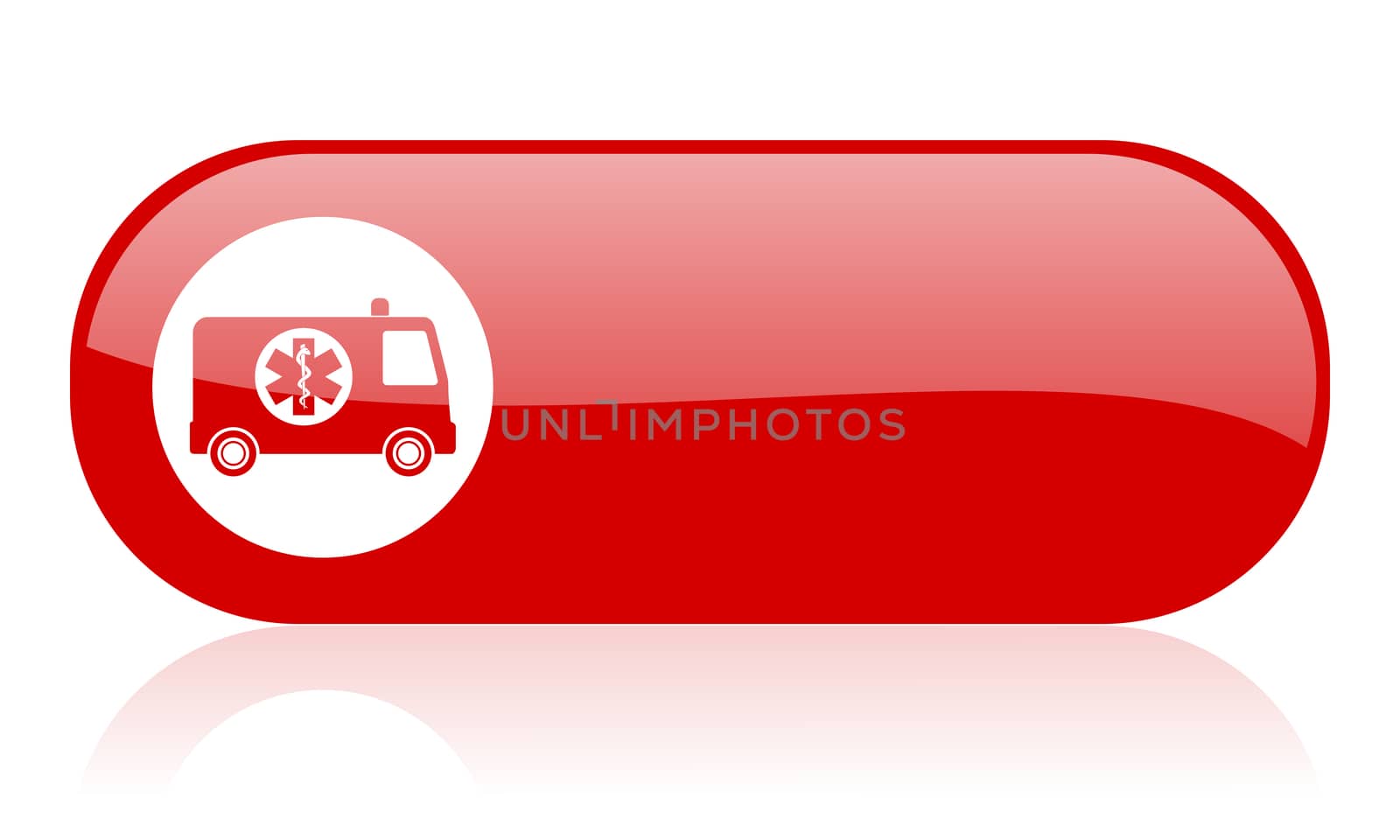 ambulance red web glossy icon