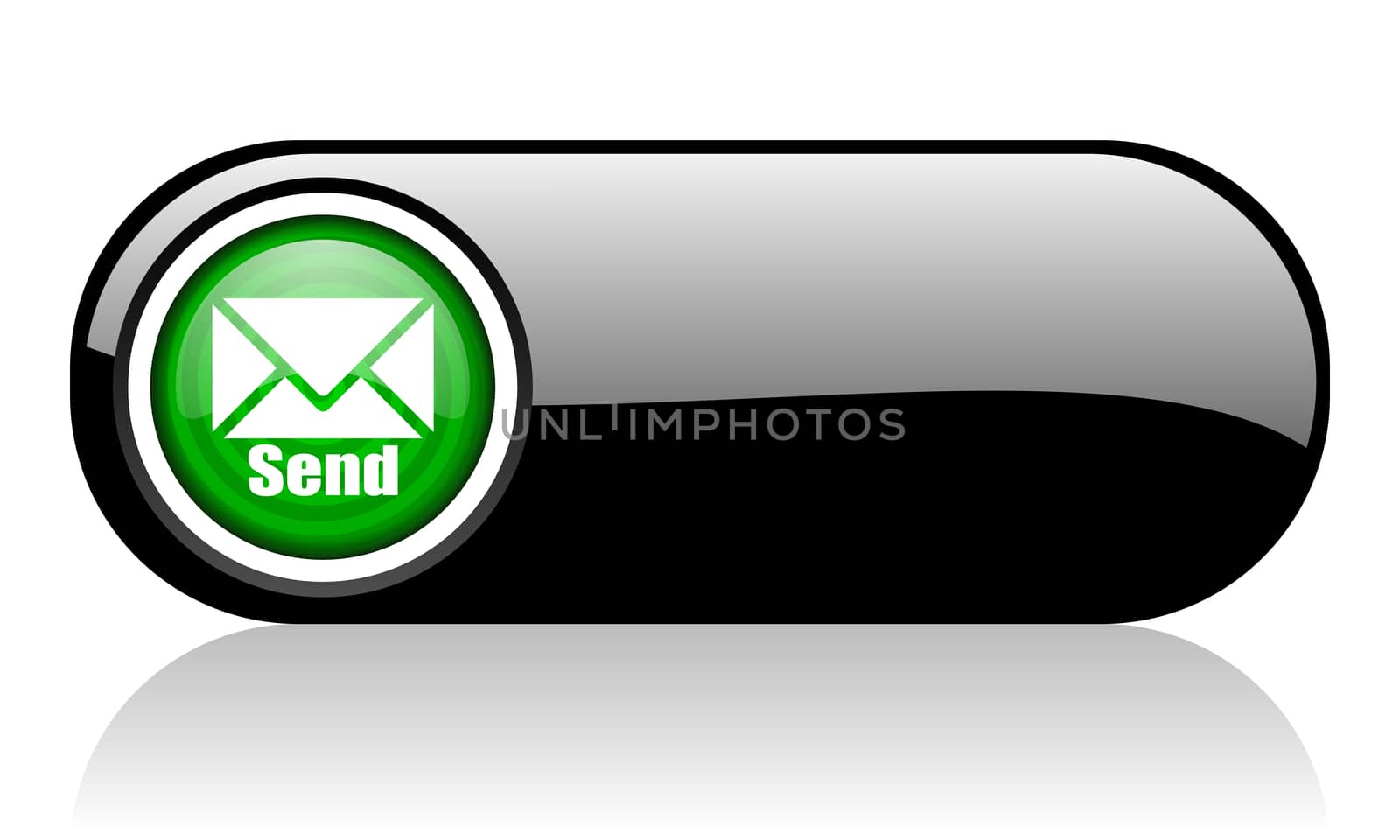 send black and green web icon on white background