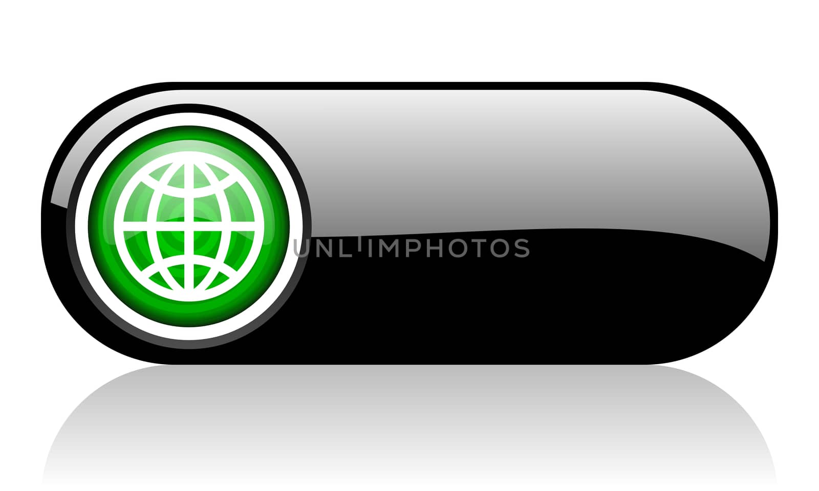 earth black and green web icon on white background