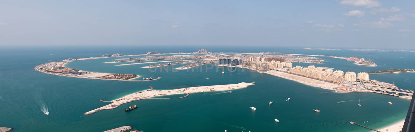 View on artificial island Palm Jumeirah, Dubai, United Arab Emirates