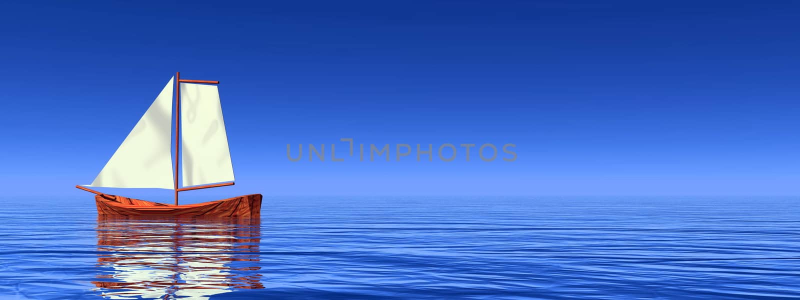 Peaceful sailboat - 3D render by Elenaphotos21