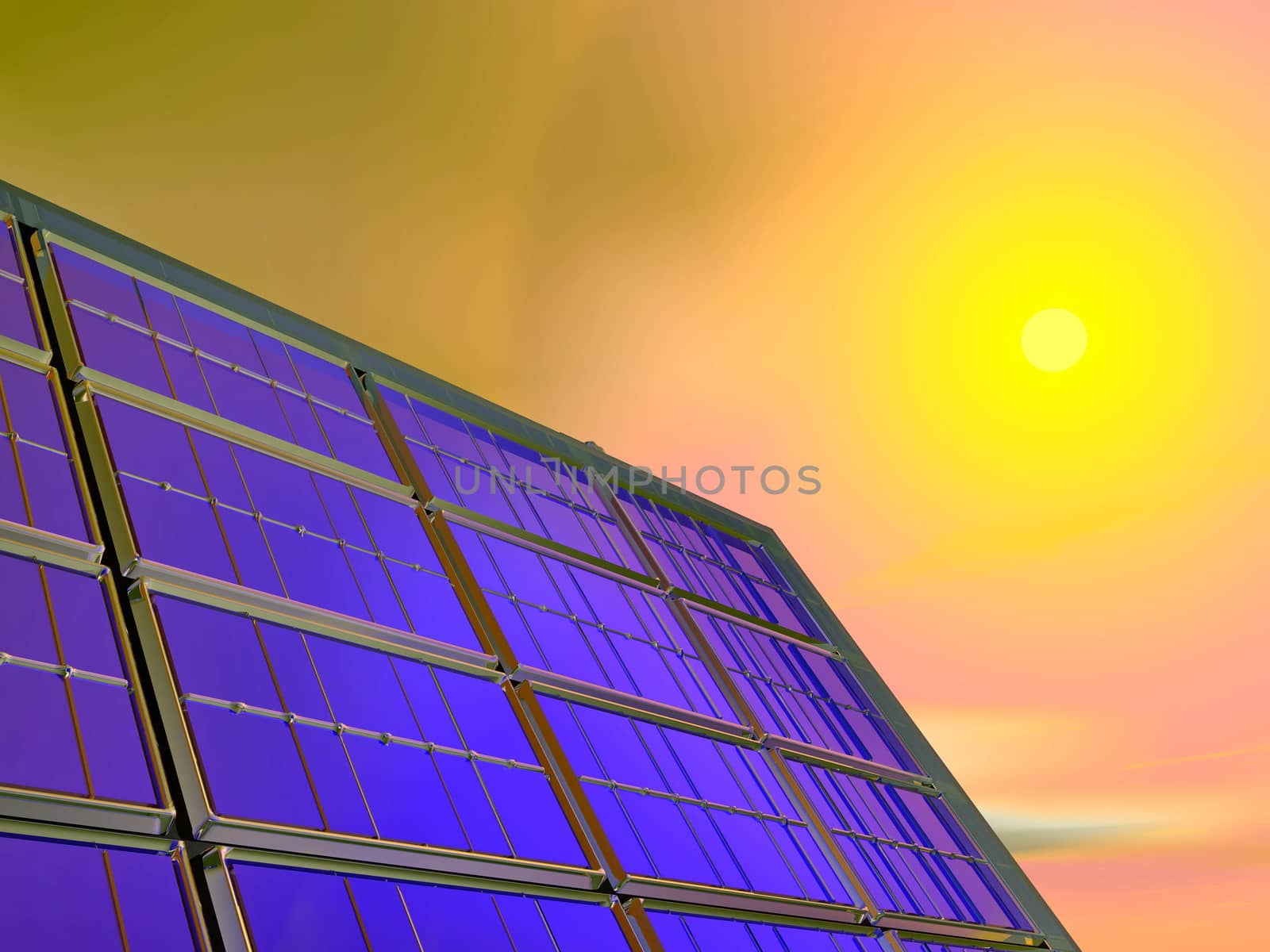 Solar panel - 3D render by Elenaphotos21