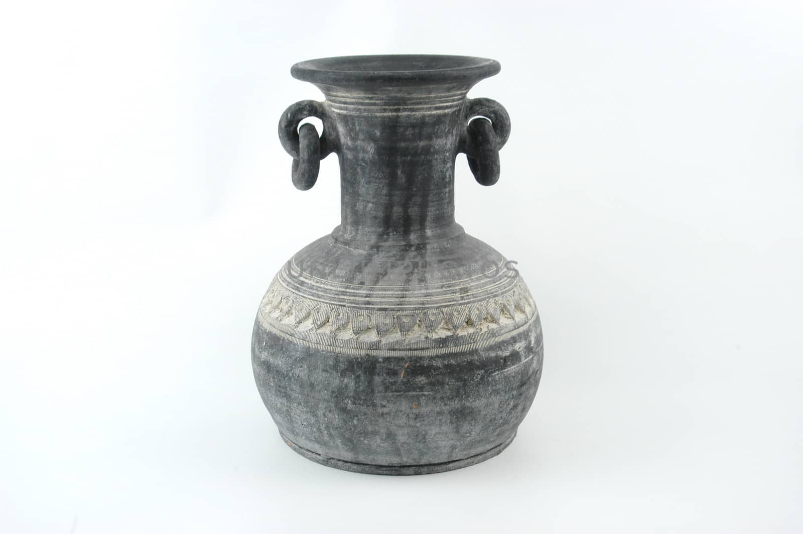 Close up of urn on white background