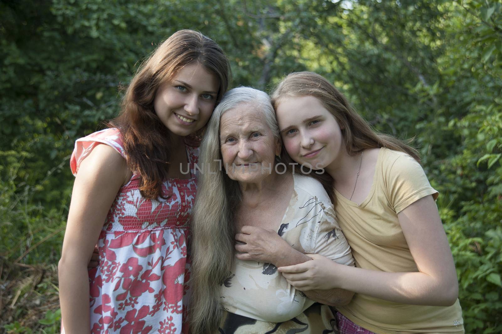 Grandmother and granddaughter in the summer by raduga21