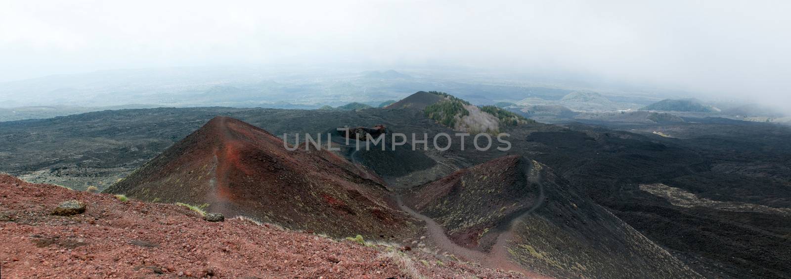 Shoulder of mount Etna with craters, Sicily, Italy by lexan