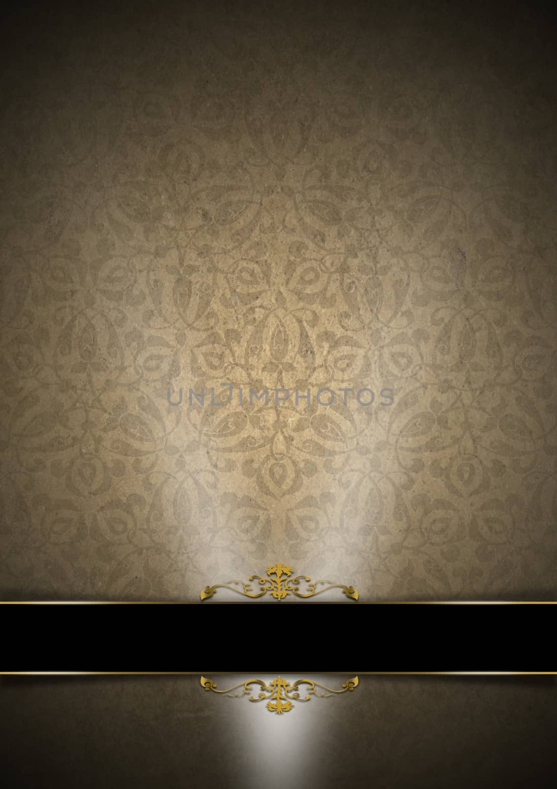 Luxury Floral Black, Brown and Gold Background by catalby