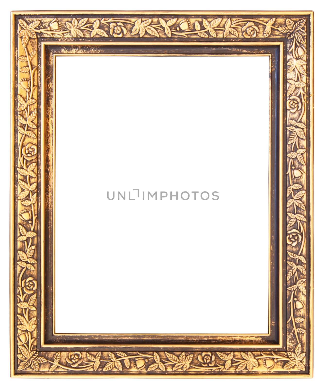 Gold frame isolated on white background