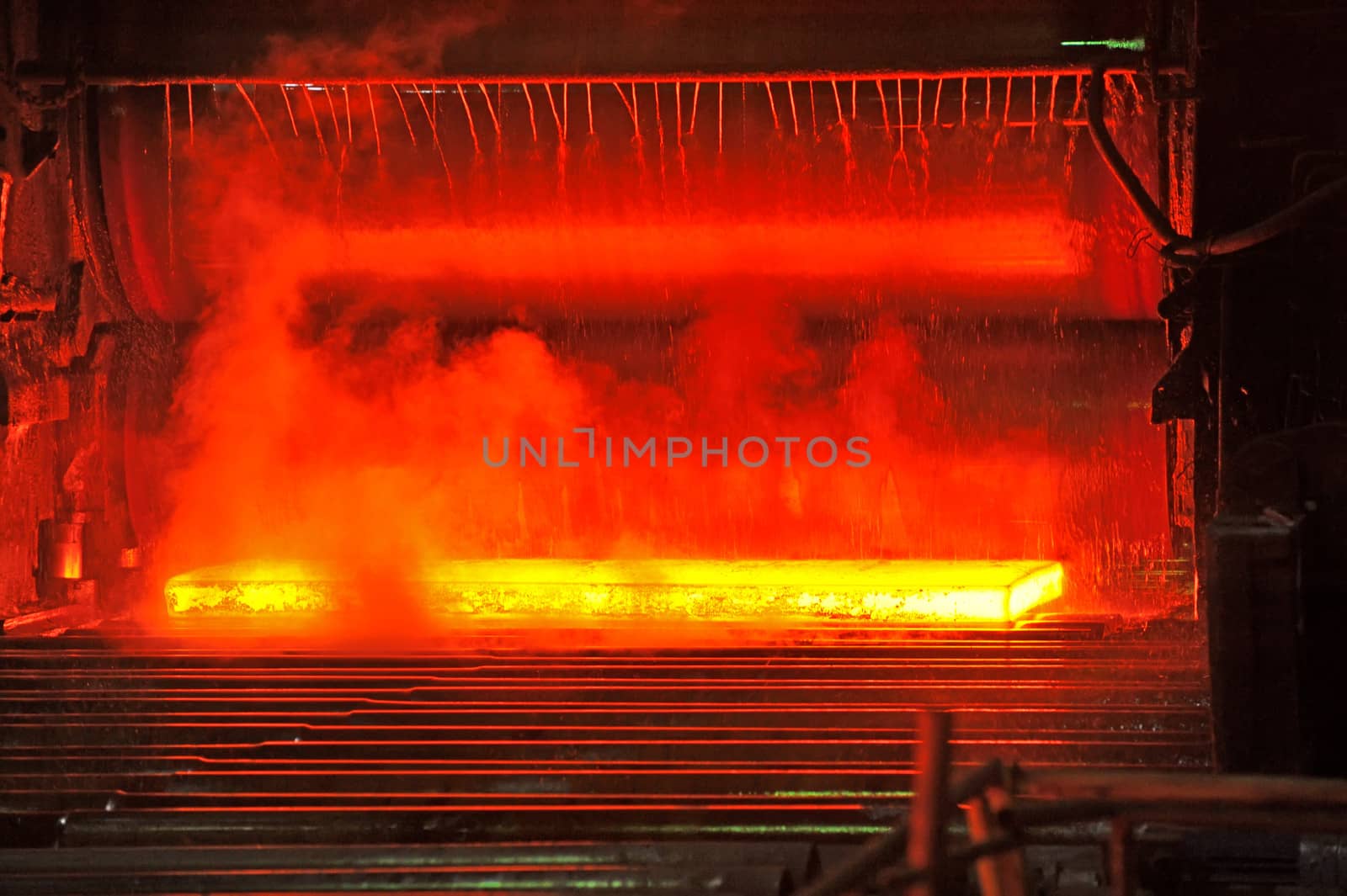 hot steel on conveyor