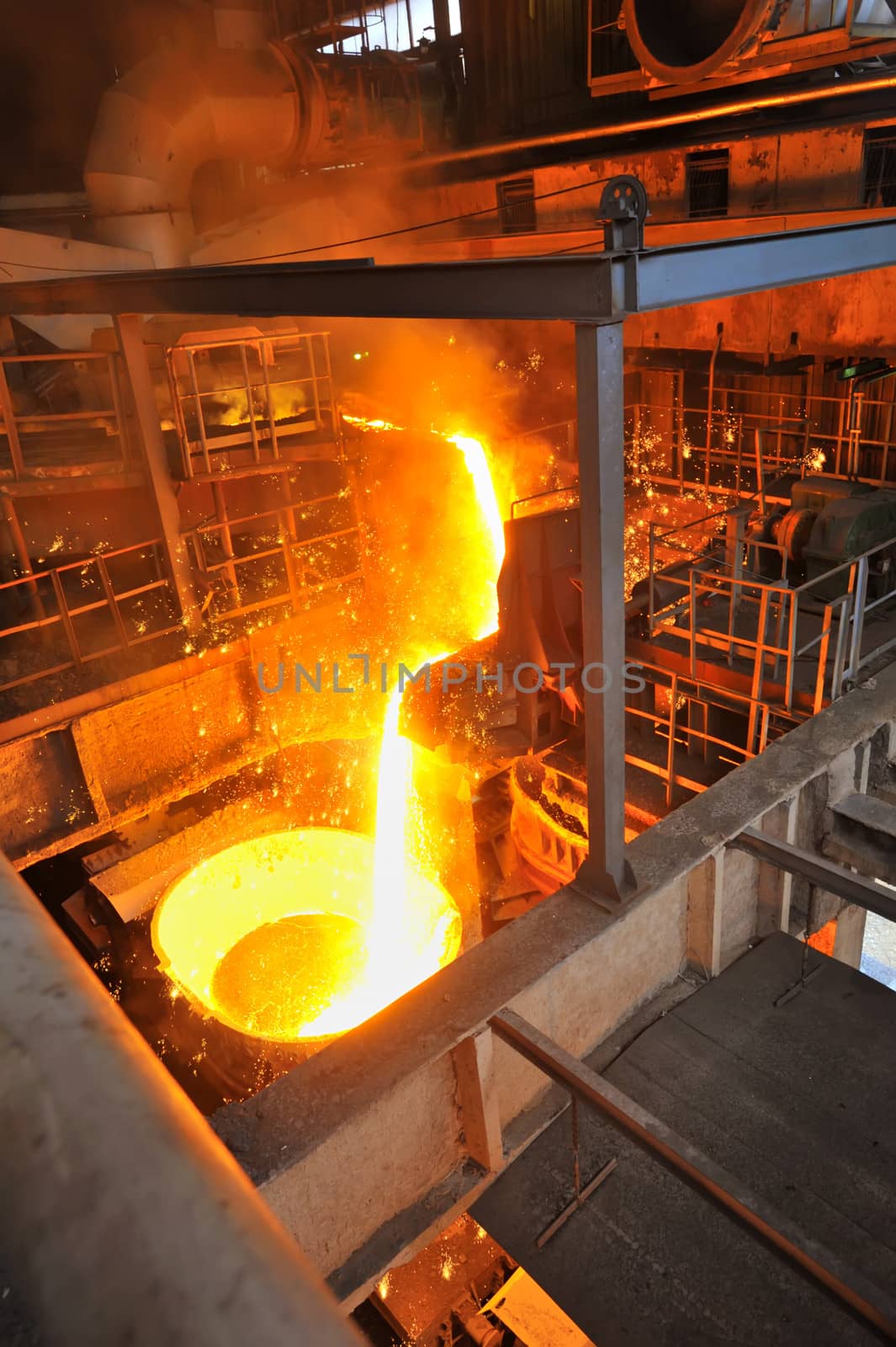 Foundry - molten metal poured