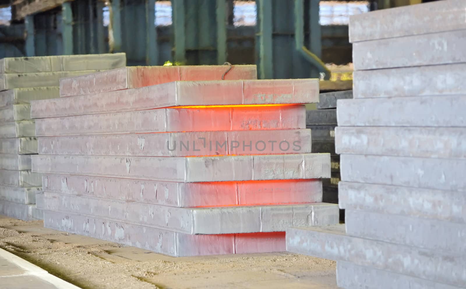 stack of hot steel 