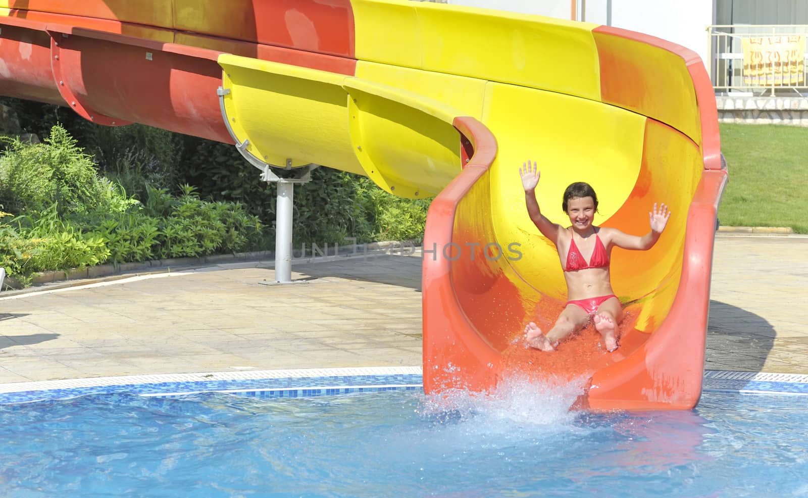 girl on waterslide 