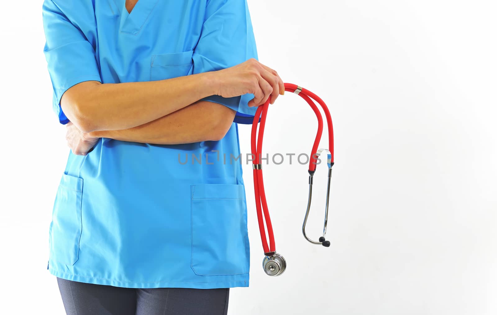 Female doctor holding stethoscope by mady70