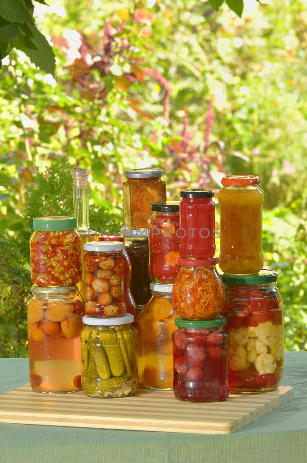 autumn preserves - vegetables in jars