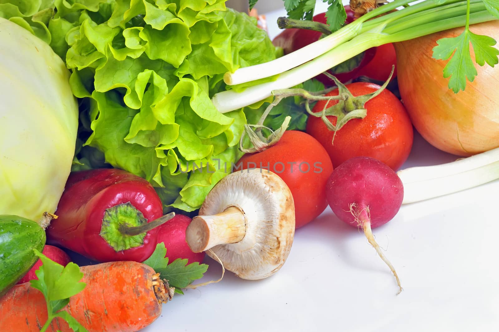 Fresh vegetables isolated on white
