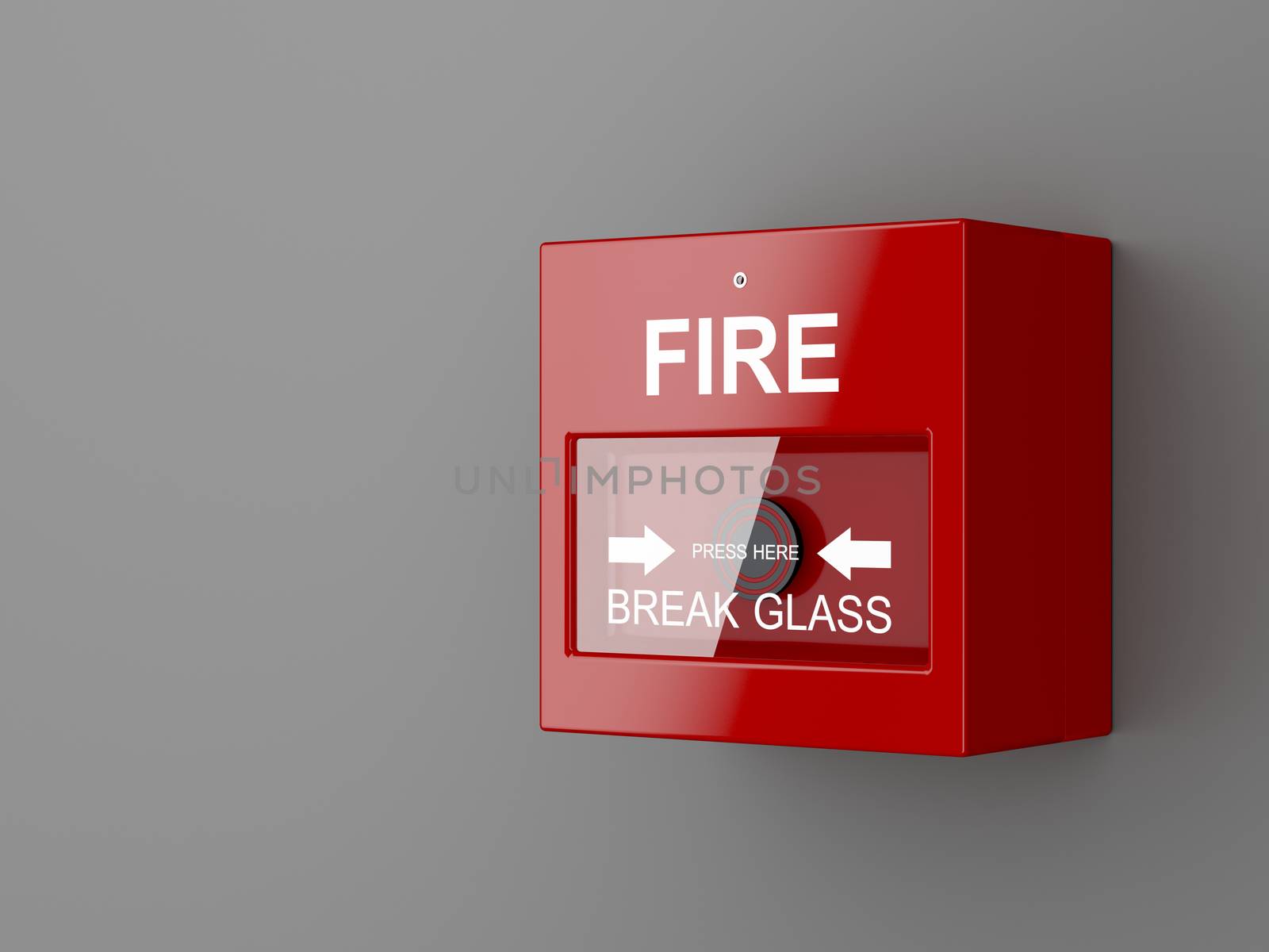 Fire alarm on gray wall