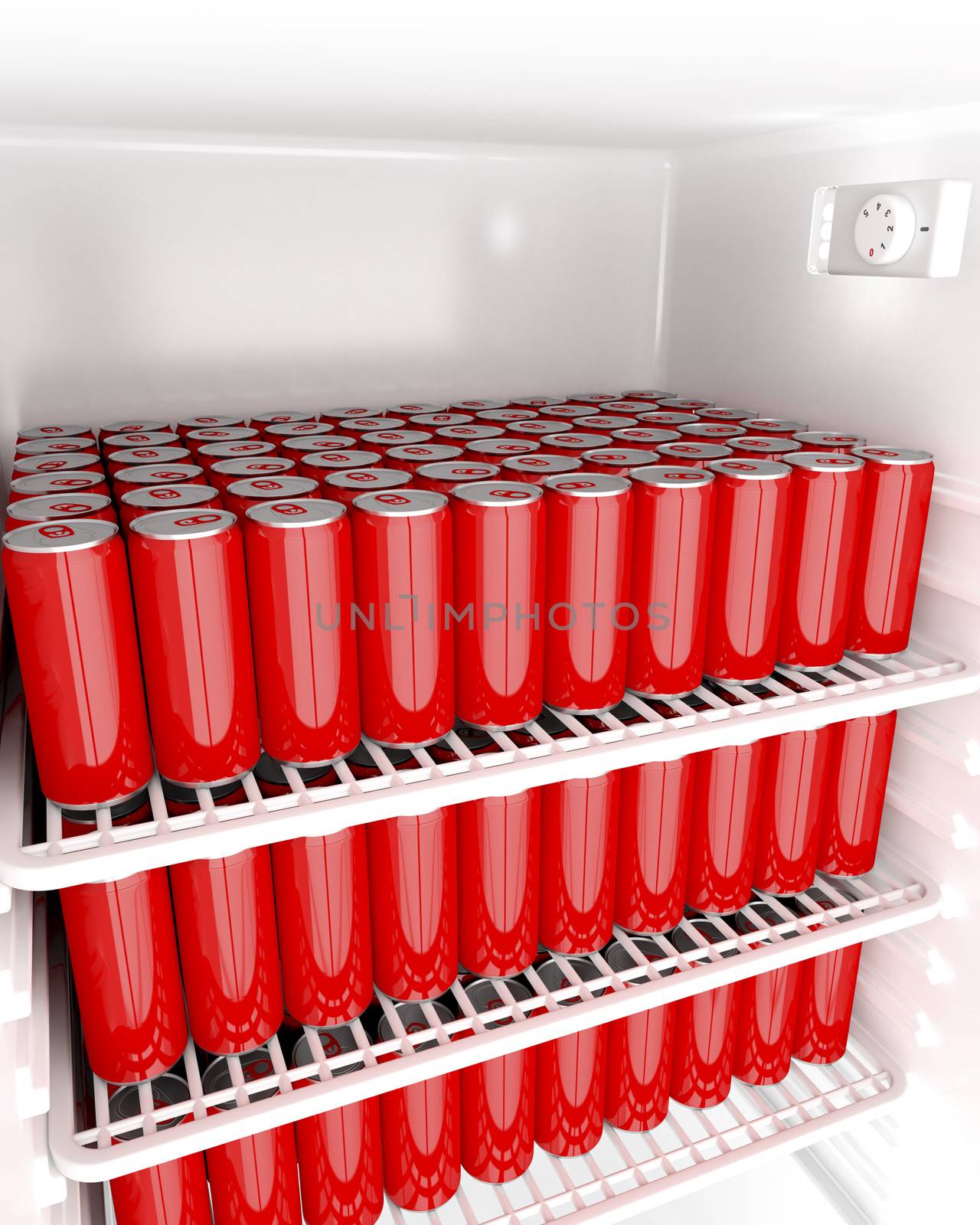 Red beverage cans by magraphics