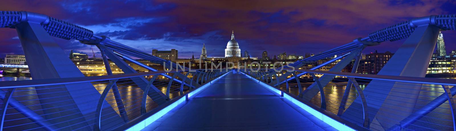 St. Paul's Cathedral and the Millennium Bridge Panorama.