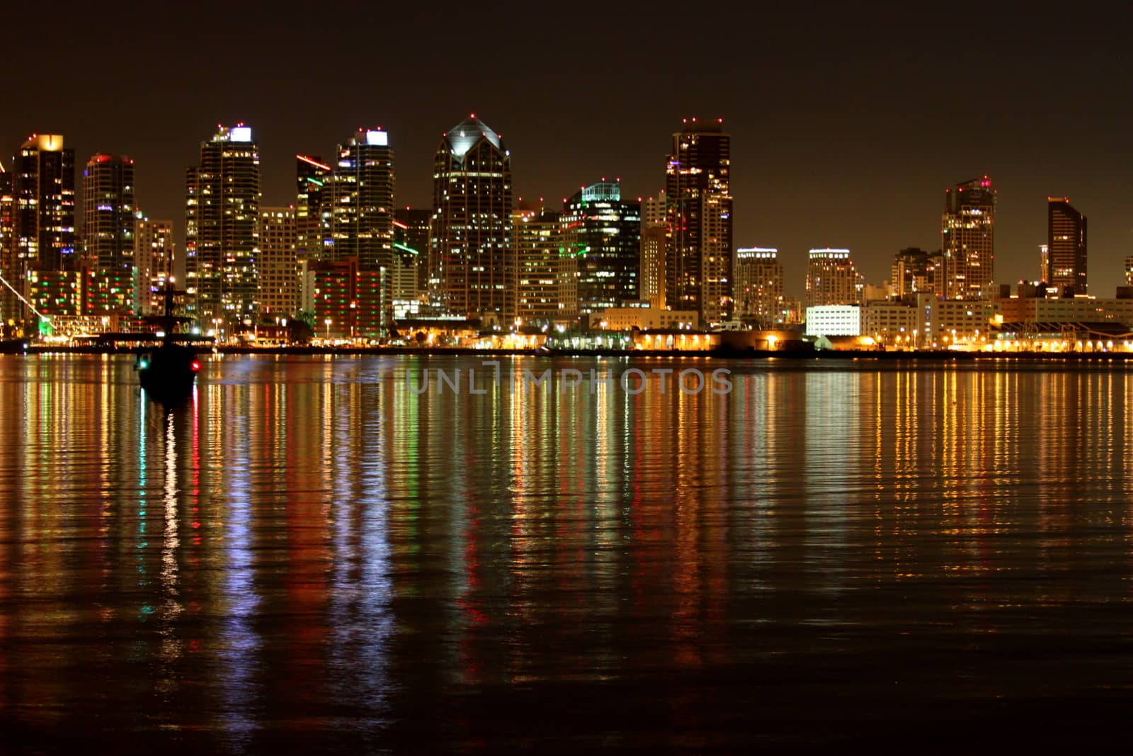 San Diego Skyline Night by hlehnerer