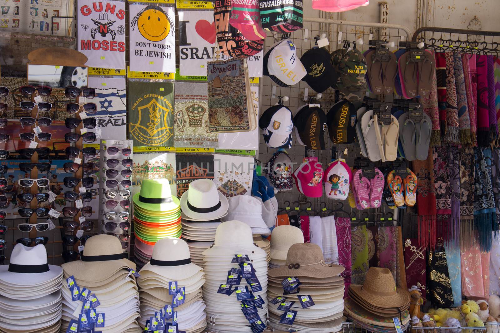 Tourist shop in the market of the old city of Jerusalem